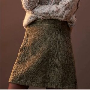 Anthropologie Pilcro Quilted Mini Skirt Size 8